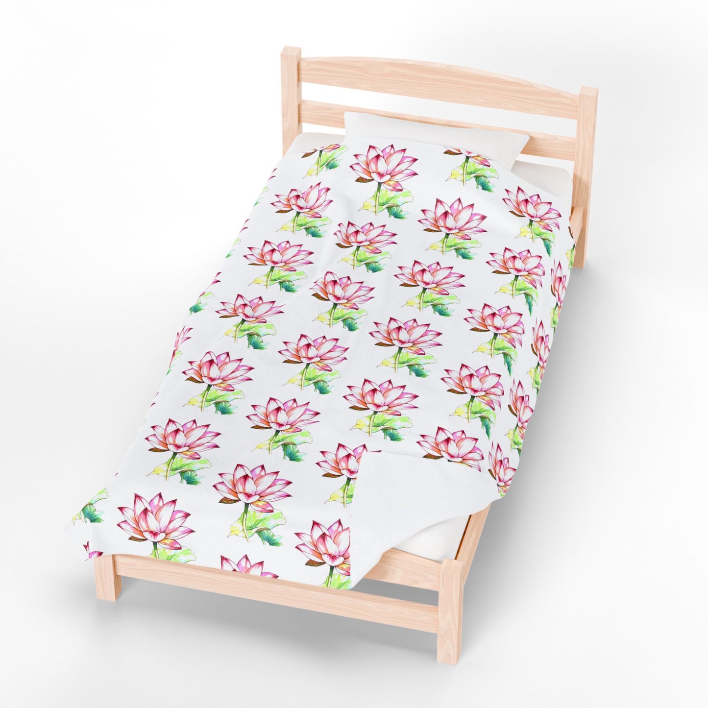 Personalized Floral Velveteen Blanket - Sofia