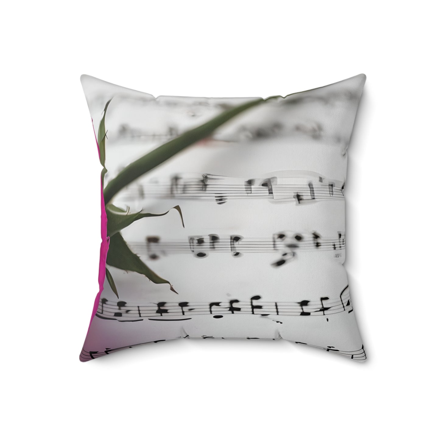 Elegant Floral Music Pillow, Decorative Couch Cushion, Home Décor Accent, Gift for Musicians, Rose Design