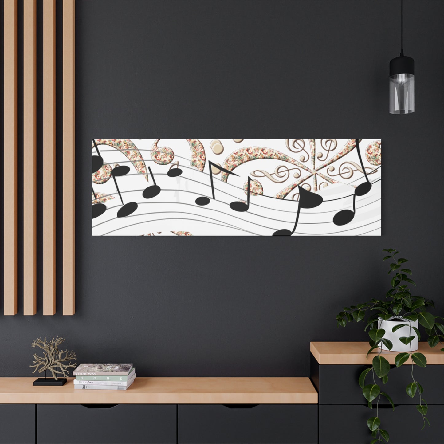 Musical Note Canvas Art, Floral Decor for Home, Music Lover Gift, Wall Art for Musicians, Unique Gift Idea