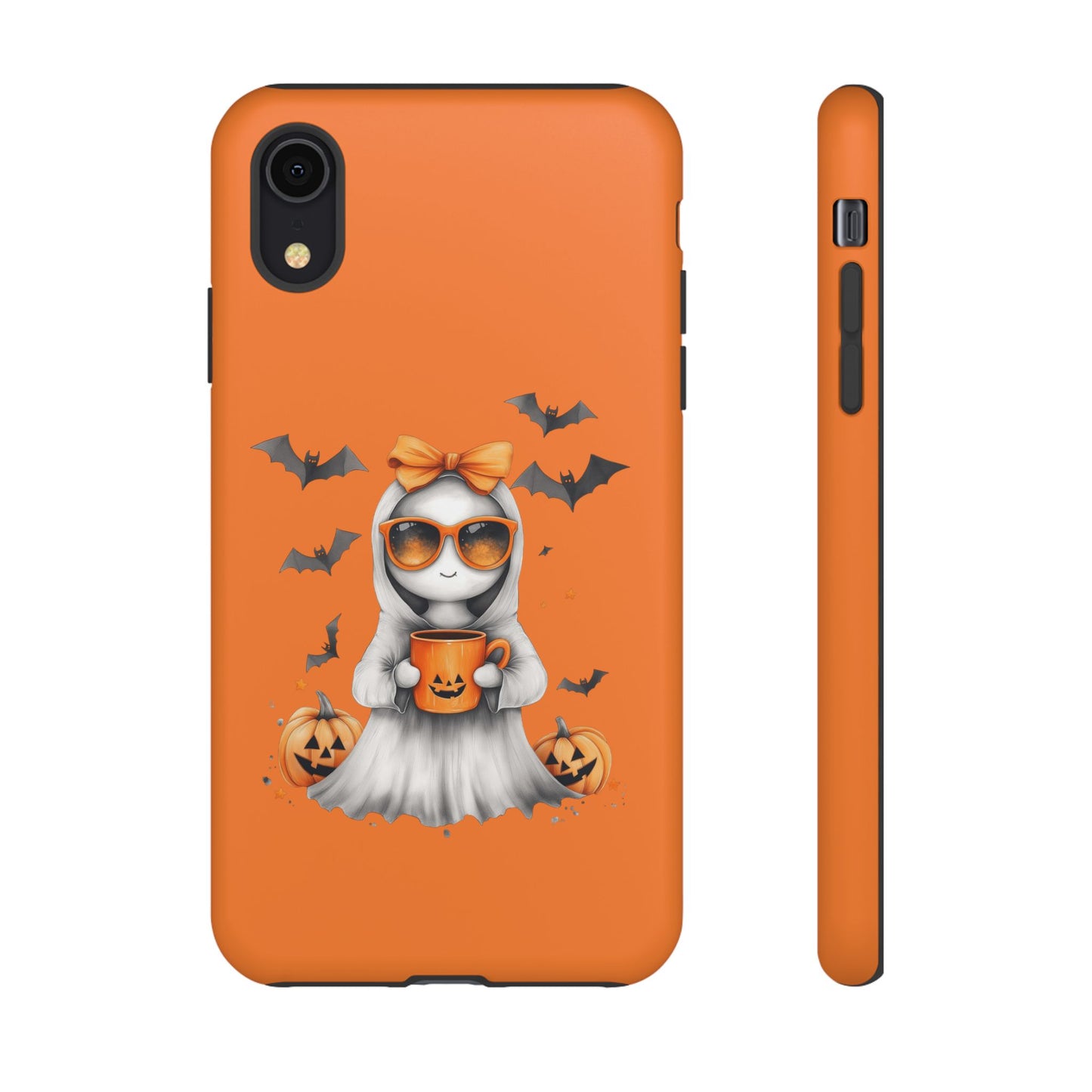 Halloween Ghost Phone Case, Cute Cat Ghost Case, Autumn Phone Cover, Spooky Season Gift, Trick or Treat Case