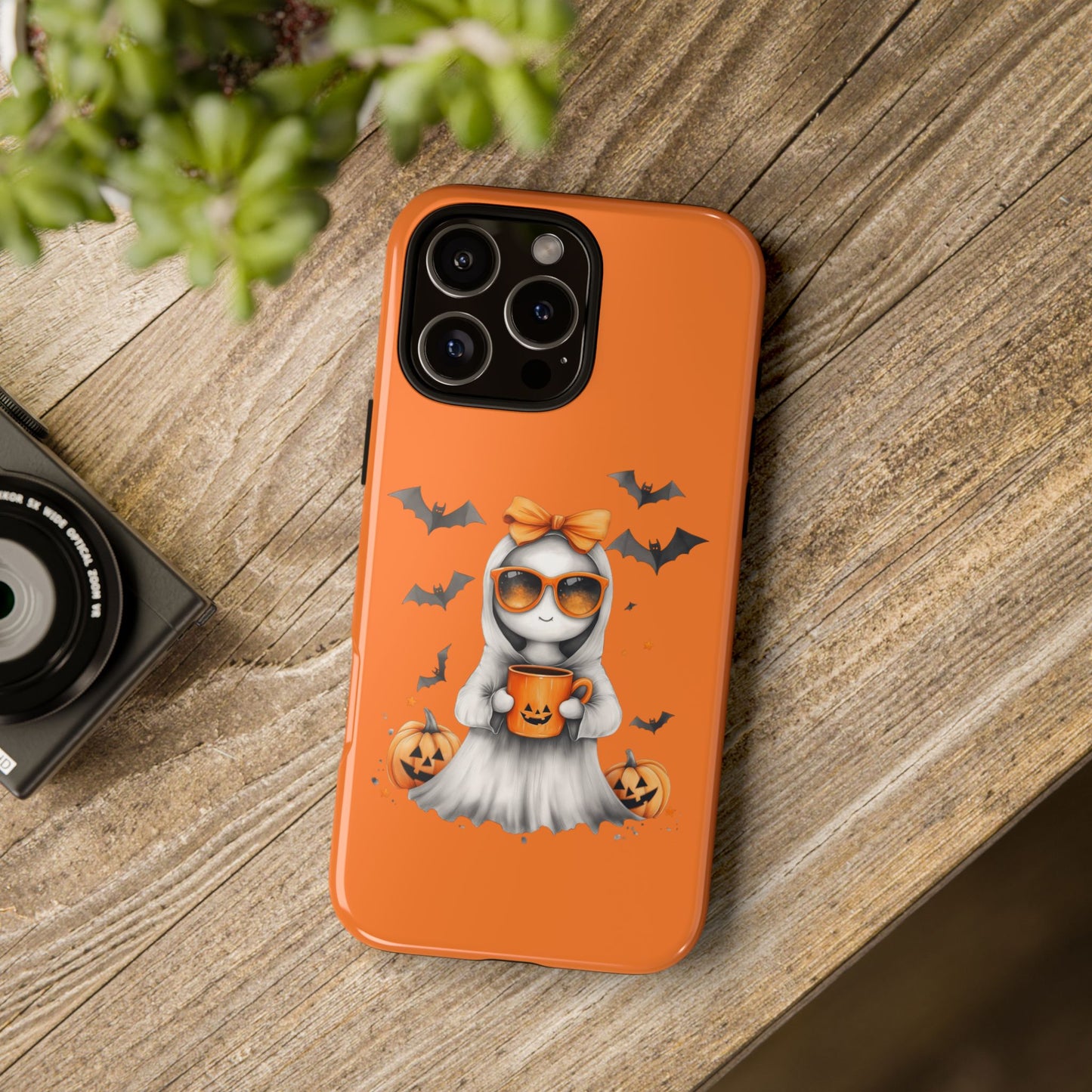 Halloween Ghost Phone Case, Cute Cat Ghost Case, Autumn Phone Cover, Spooky Season Gift, Trick or Treat Case