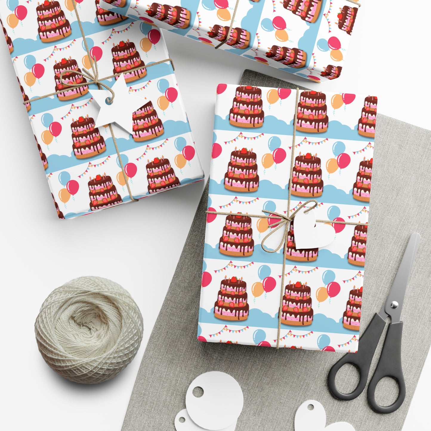 Birthday Cake Gift Wrap Papers - Celebration, Party, Festival, Wrapping, Gifts