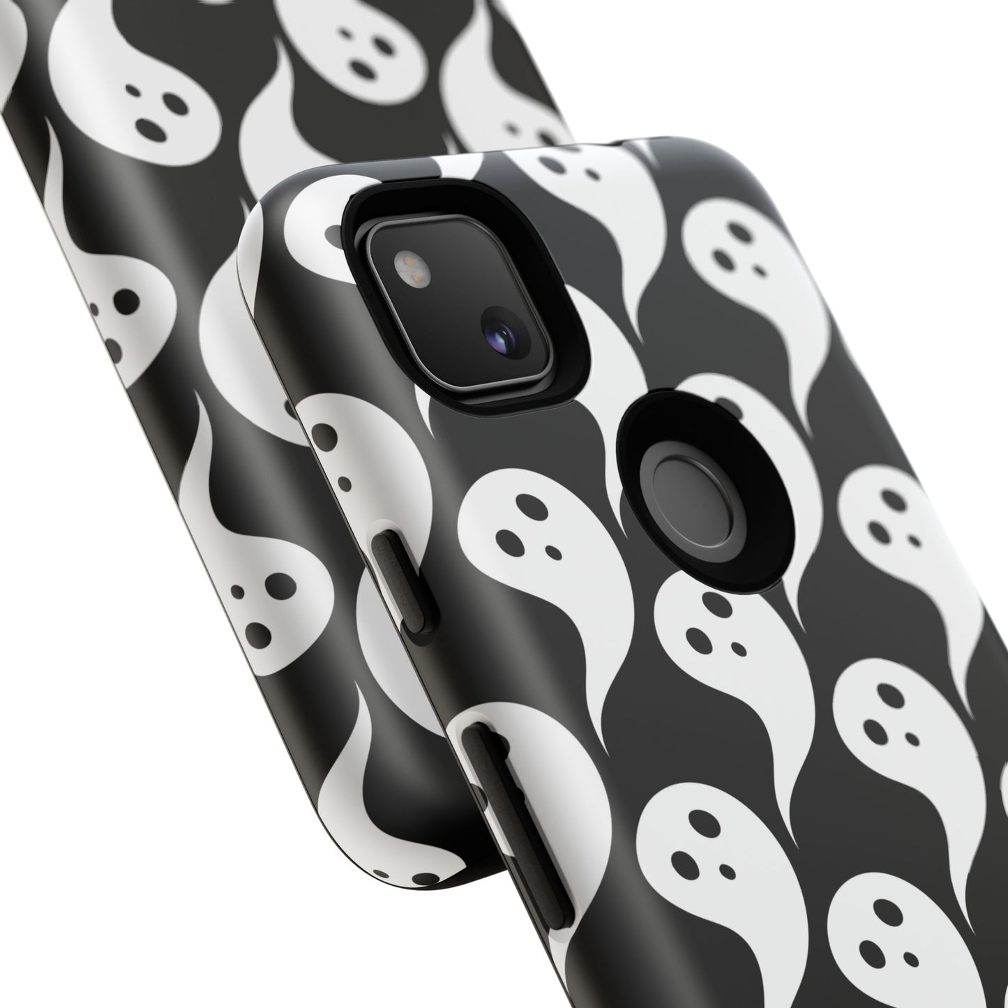 Ghost Pattern Phone Case, Cute Ghost Cell Phone Cover, Halloween Accessory, Spooky Gift, Black and White Phone Case
