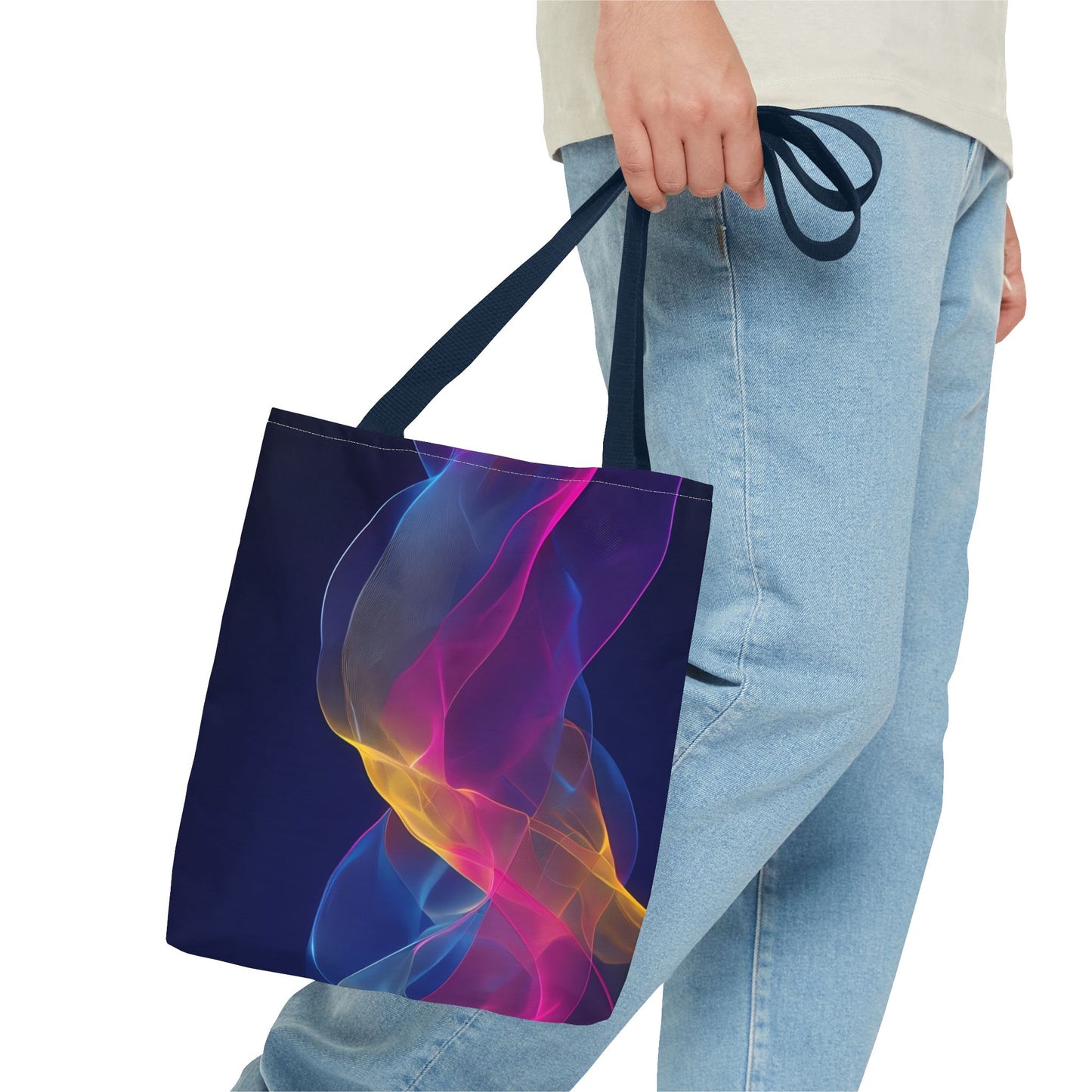 Colorful Abstract Tote Bag, Stylish Shopping Bag, Reusable Groceries Bag