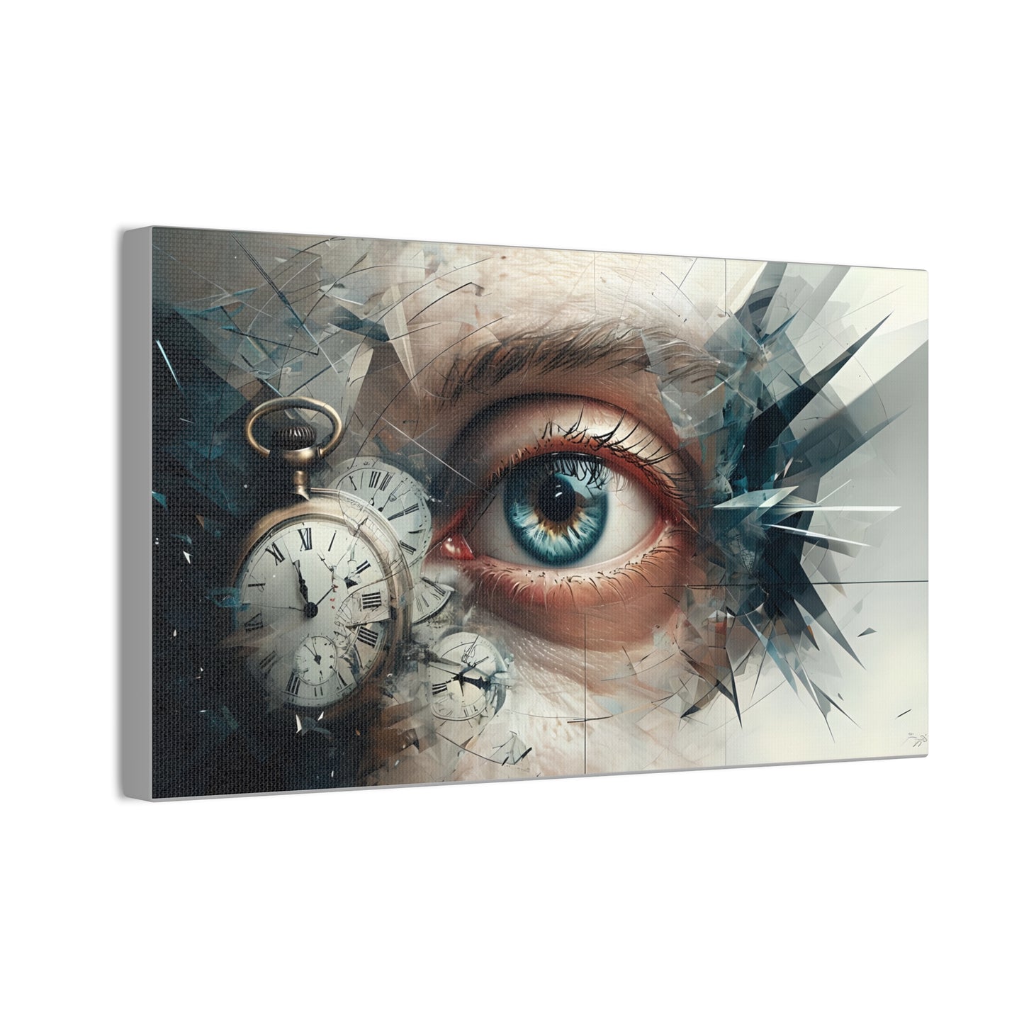 Surreal Canvas Wall Art, Eye with Vintage Clock