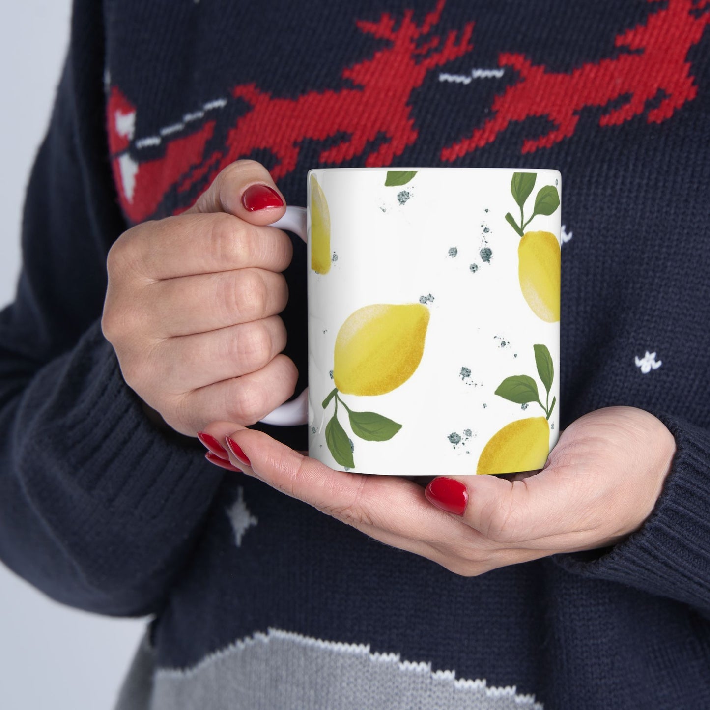 Lemon Grove Ceramic Mug | Citrus Decor Gift, Kitchen Tea Cup, Summer Vibes Drinkware, Eco-Friendly Coffee Mug, Lemon Lover's Collection