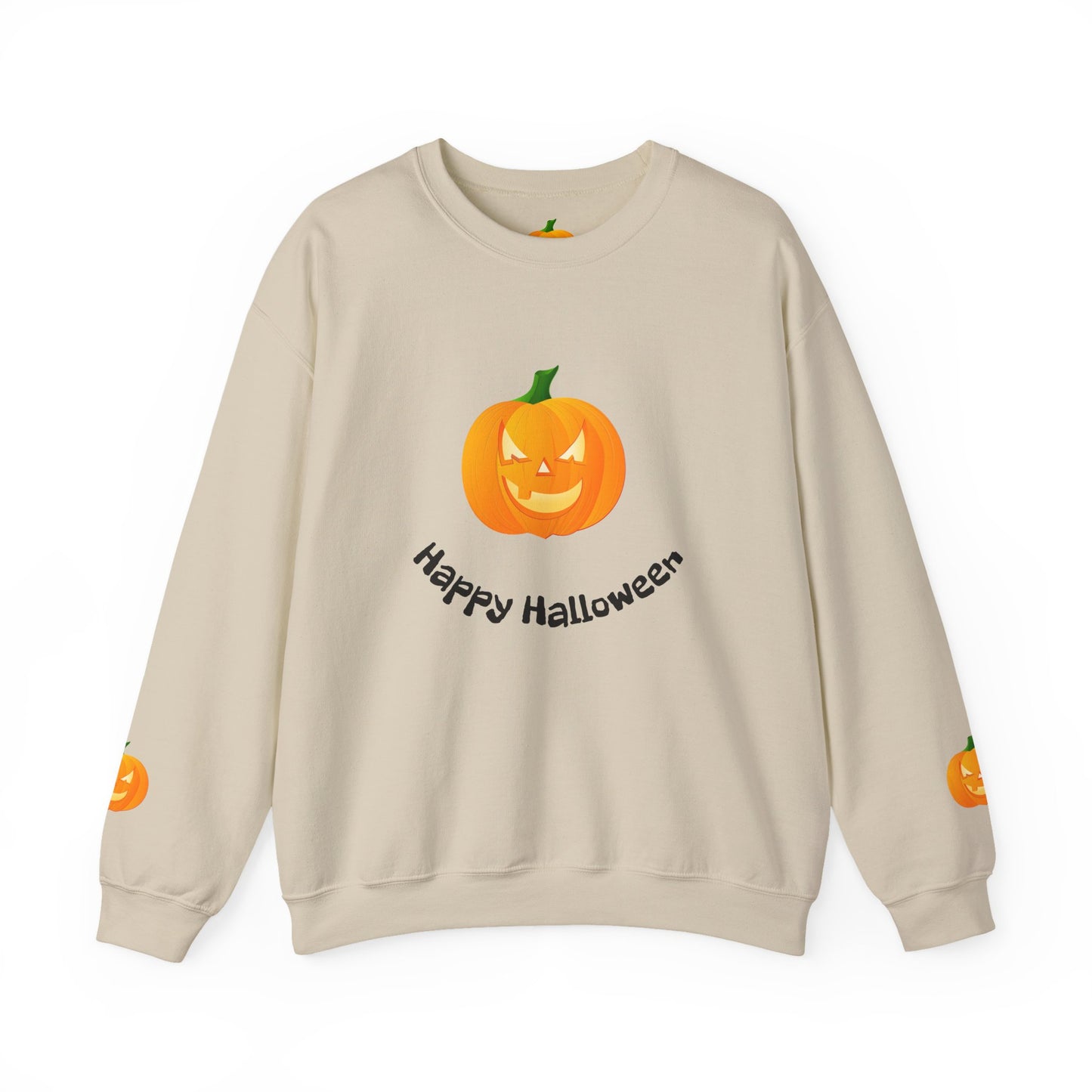 Halloween Pumpkin Sweatshirt, Cozy Fall Apparel, Unisex Crewneck for Halloween, Autumn Casual Wear, Fun Gift Idea