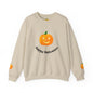 Halloween Pumpkin Sweatshirt, Cozy Fall Apparel, Unisex Crewneck for Halloween, Autumn Casual Wear, Fun Gift Idea