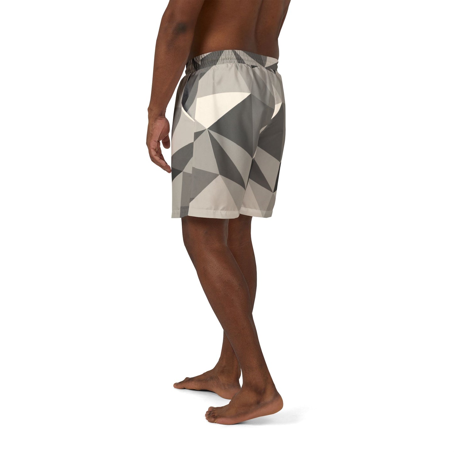 Stylish Unisex Swim Shorts - Modern Geometric Pattern, Beachwear, Summer Essentials, Pool Party, Vacation Outfit