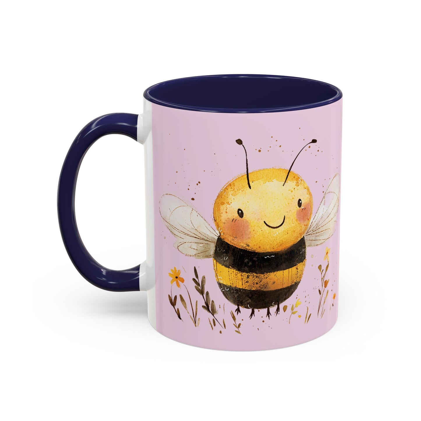 Cute Bee Accent Coffee Mug for Nature Lovers, Fun Bee Design, Gift for Friends, Bee Themed Kitchenware, Bee Lover's Mug