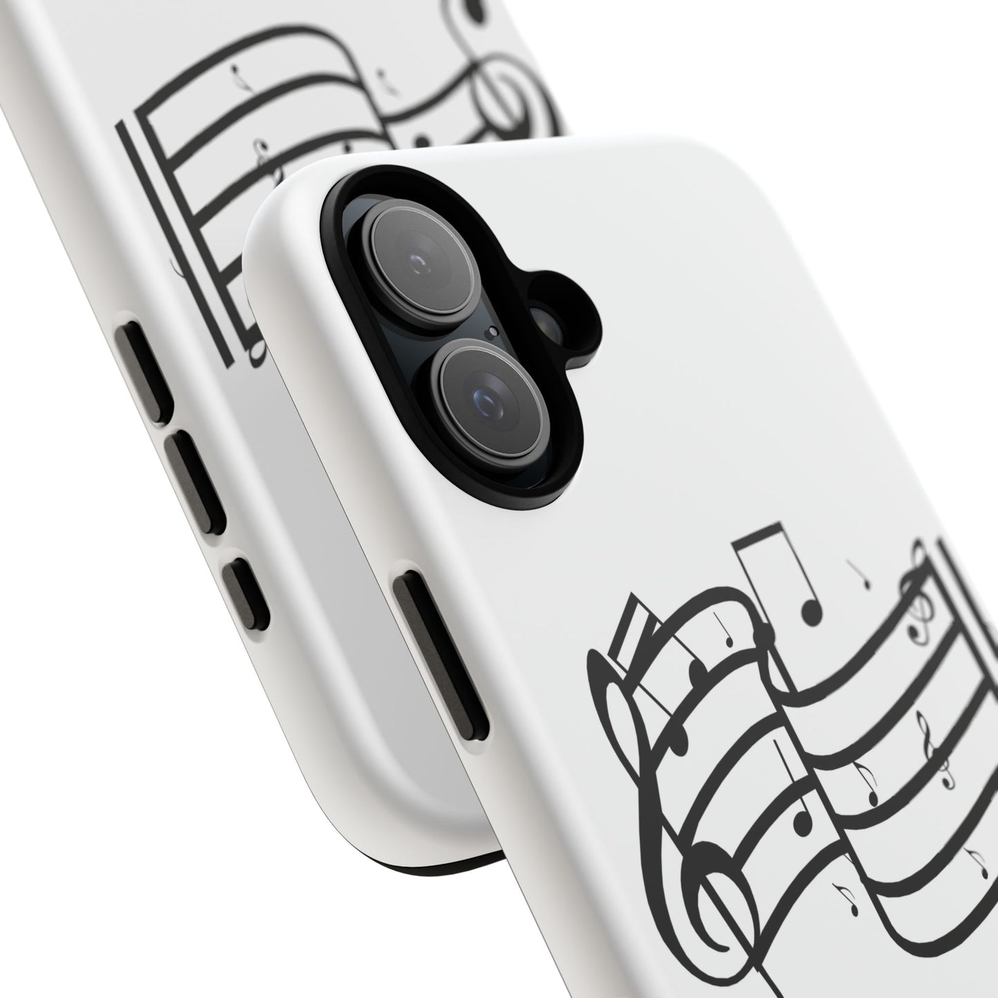 Musical Notes Phone Case — Black Treble Clef Music Staff Tough Case