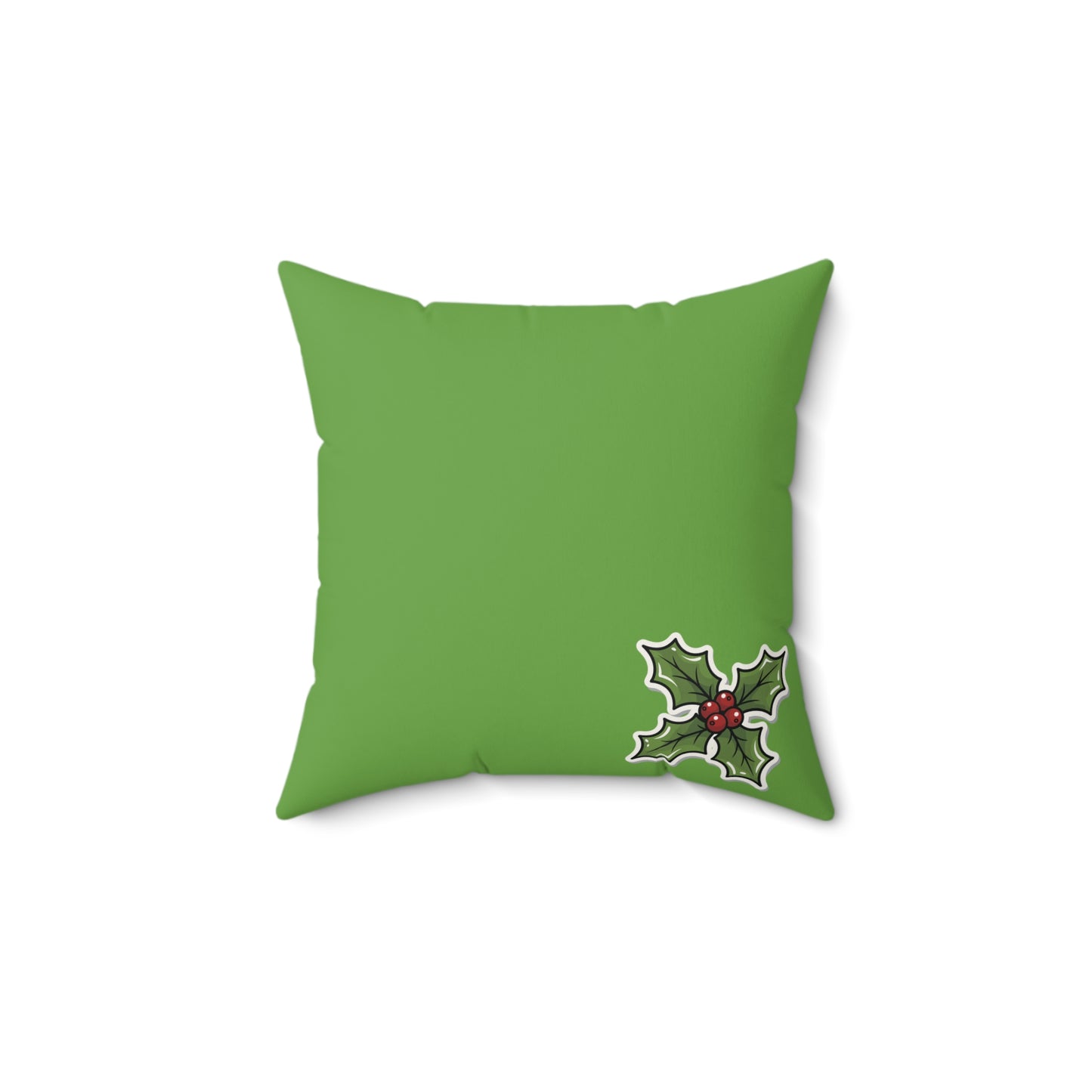 Holiday Holly Decor Pillow, Christmas Decorative Cushion, Green Festive Throw Pillow, Winter Home Decor, Seasonal Accent Pillow