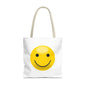 Smiley Face Tote Bag, Eco-Friendly Shopping Bag, Fun Beach Bag, Gift for Teens, Happy Tote for Everyday Use