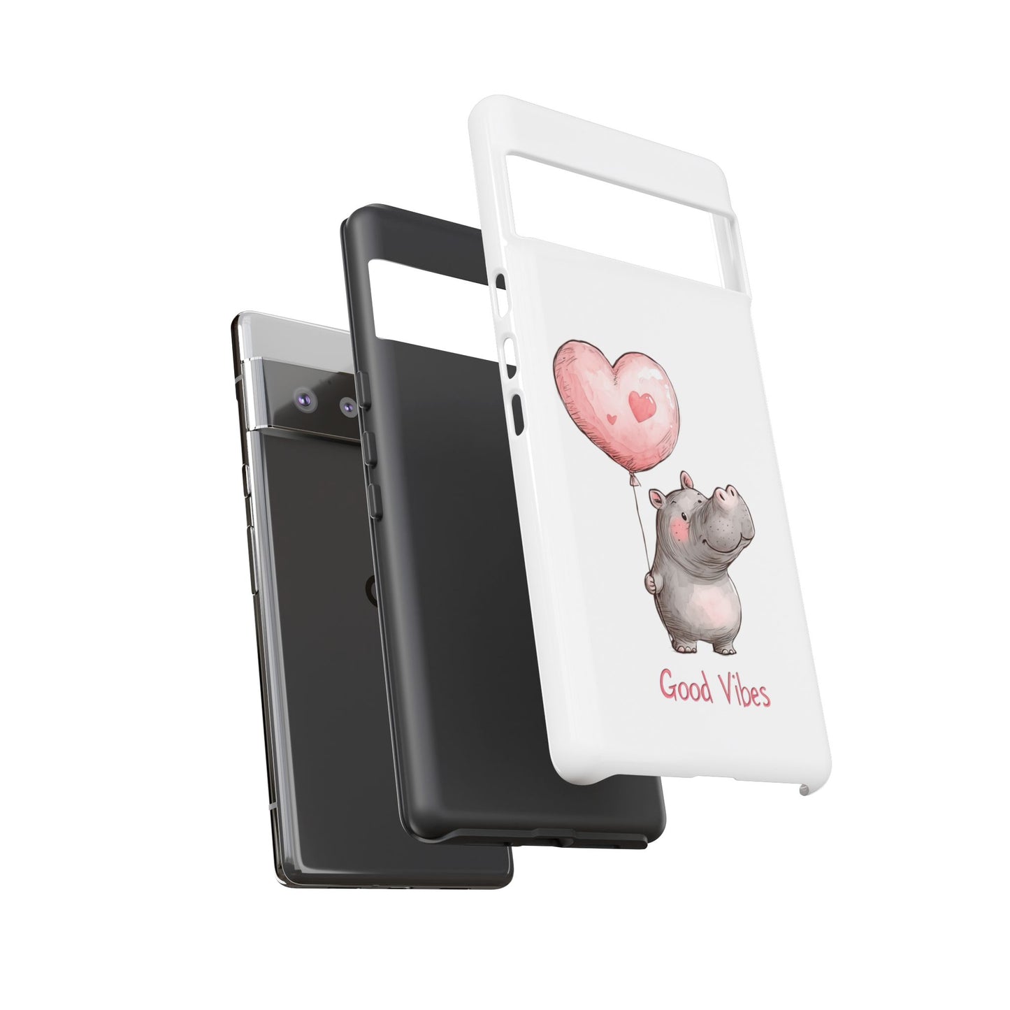 Cute Hippo Phone Case - Good Vibes Design, Animal Lover Gift, Fun Accessory, Birthday Present, Phone Accessories