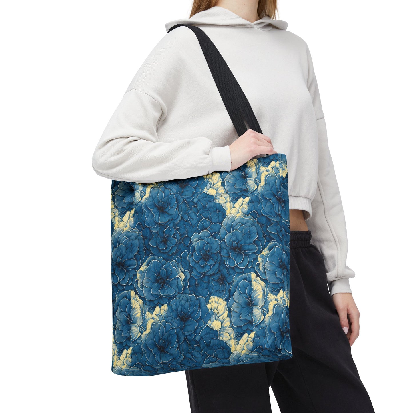 Floral Blue Peony Tote
