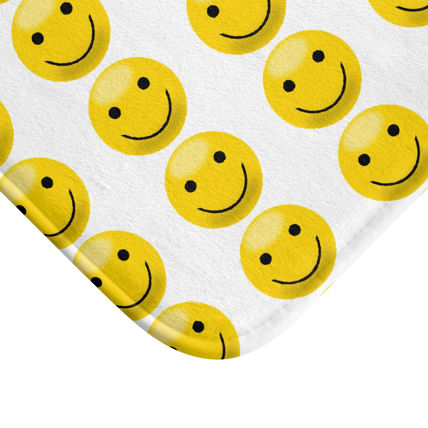 Cheerful Smile Bath Mat - Cute Bathroom Decor, Funky Floor Mat, Gift for Home, Happy Vibes, Smiley Face Mat