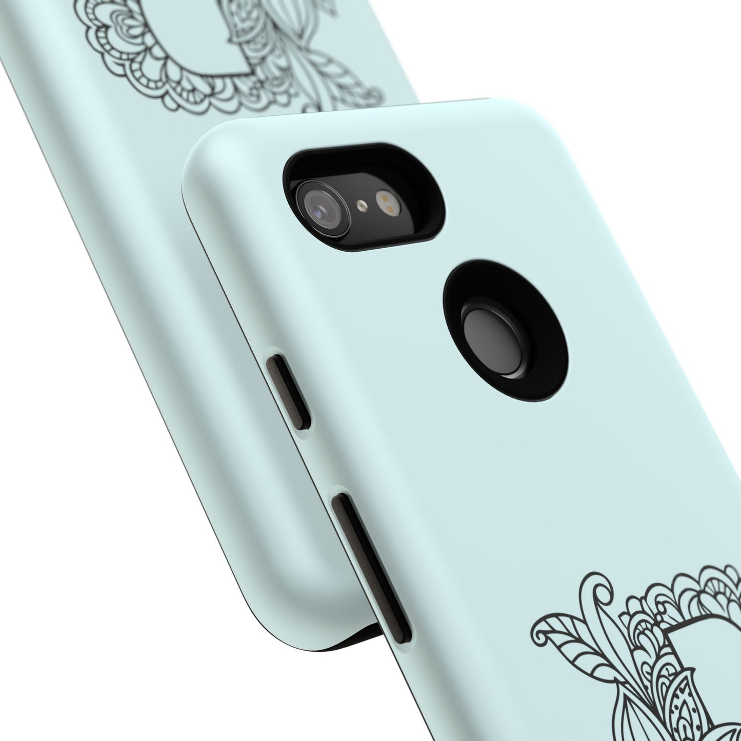 Personalized Tough Phone Case- Letter B, Floral Monogram Cell Phone Cover, Custom Protective Case, Unique Gift, Birthday, Graduation