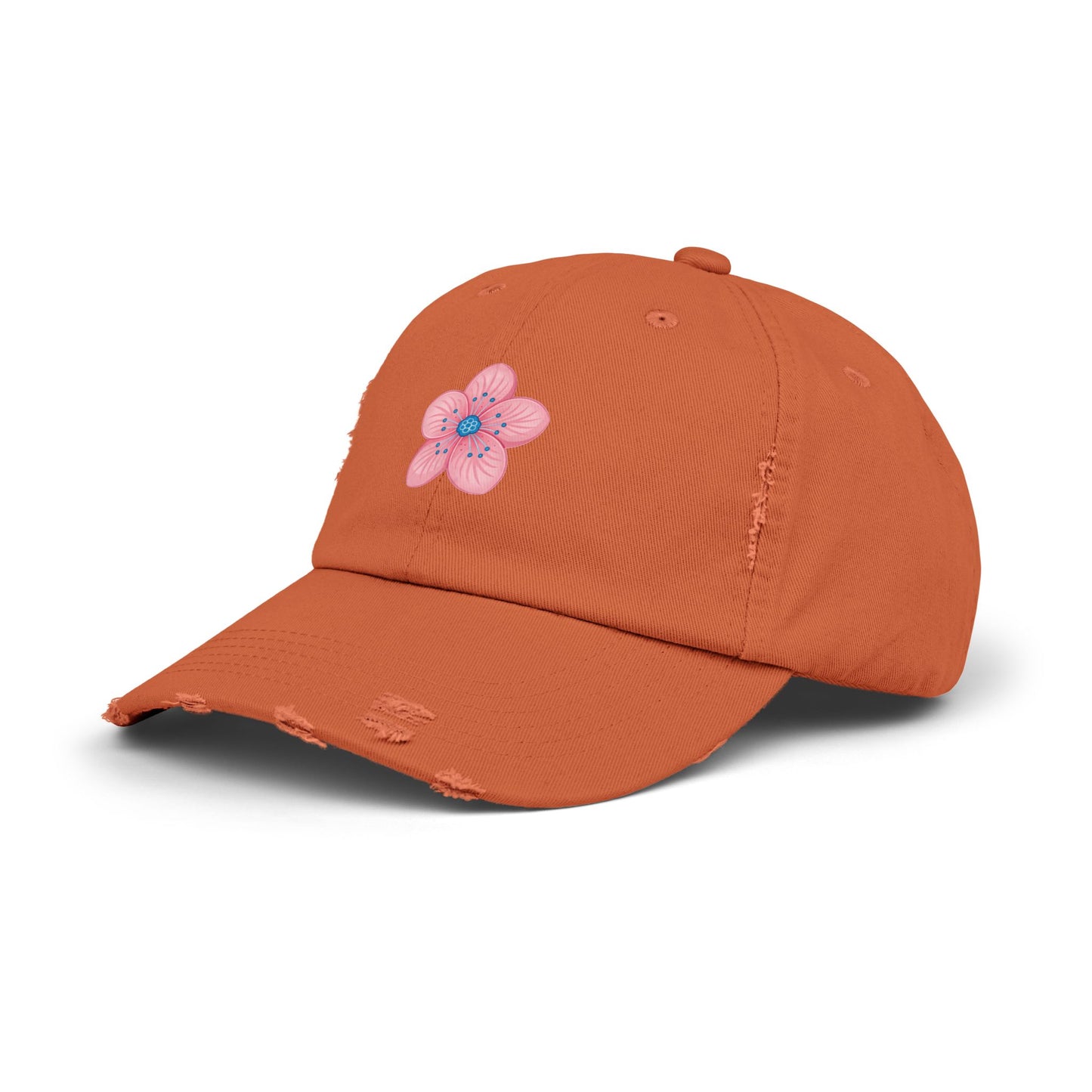 Floral Distressed Cap | Trendy Hat for Spring and Summer | Perfect Gift for Floral Lovers, Outdoor Events, Festivals, Birthdays