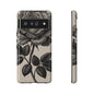 Black Rose Phone Case, Tough Cases with Floral Design, Elegant Tech Accessory, Gift for Flower Lovers, Stylish Protection