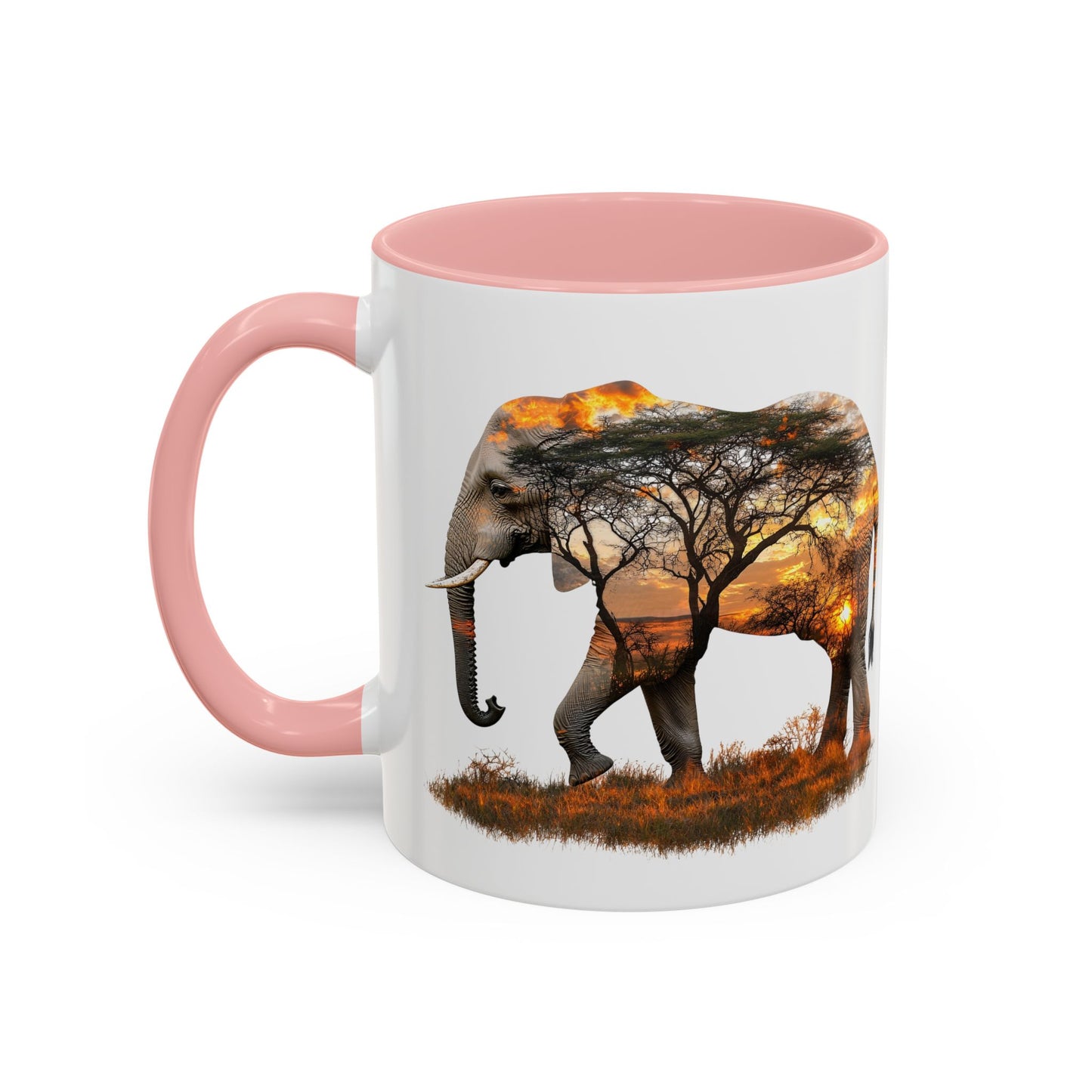 Elegant Elephant Accent Coffee Mug - Nature Lover Gift, Animal Lover Mug, Unique Home Decor, Wildlife Conservation, Travel Mug