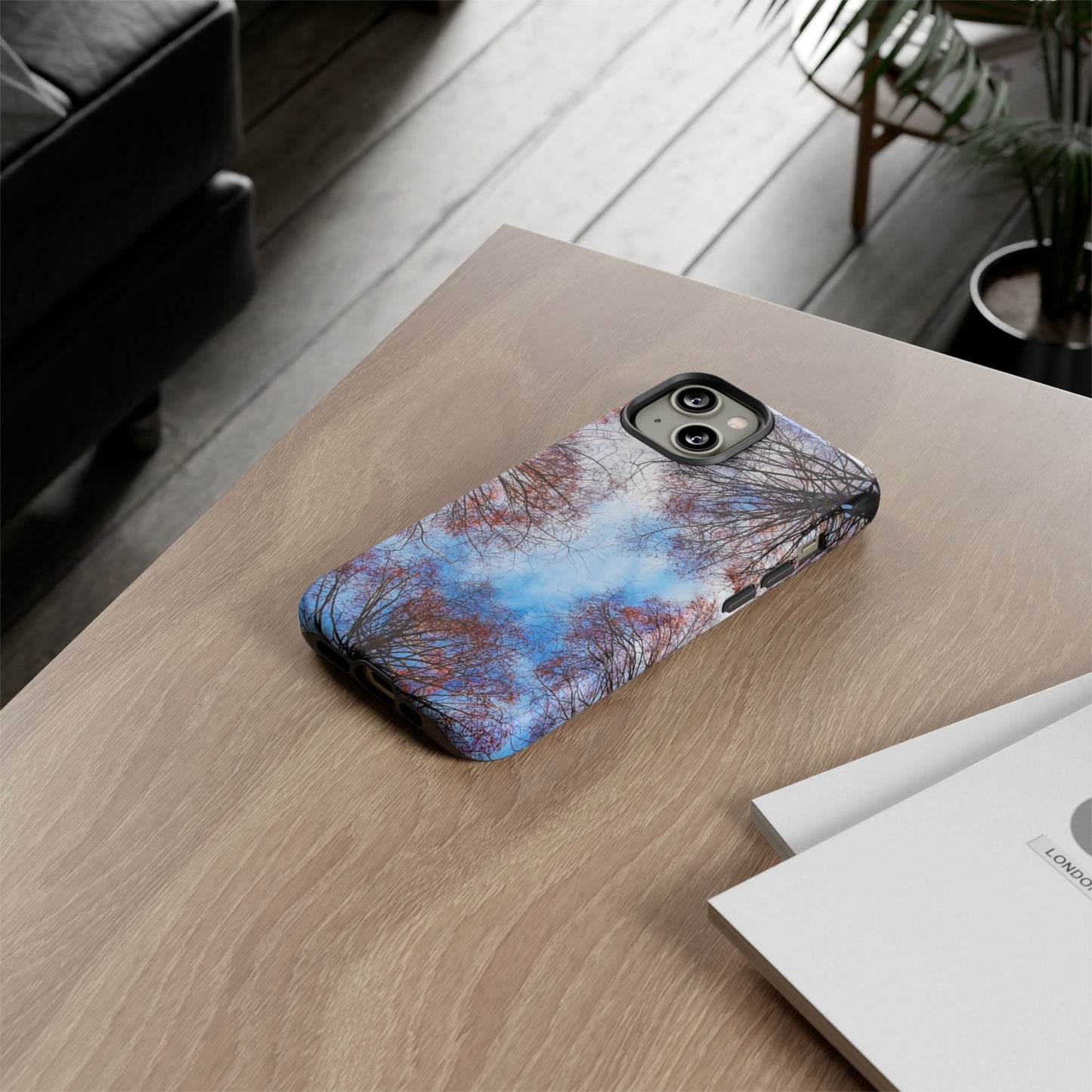 Skyward Trees Phone Case — Nature Forest Canopy Protective Tough Case