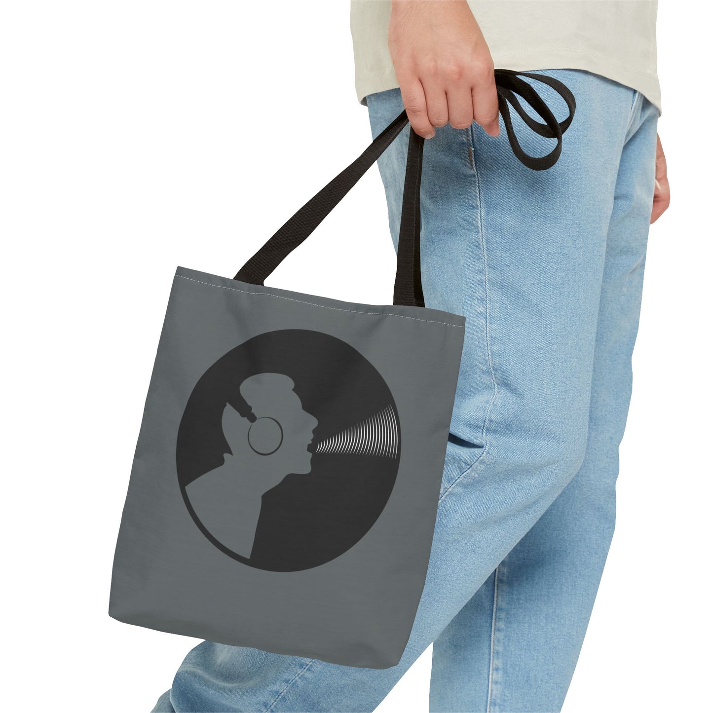 Music Lover's Tote Bag, Stylish Bag for Vinyl Enthusiasts, Gift for Music Lovers, Unique Shopping Tote, Record Player Accessory