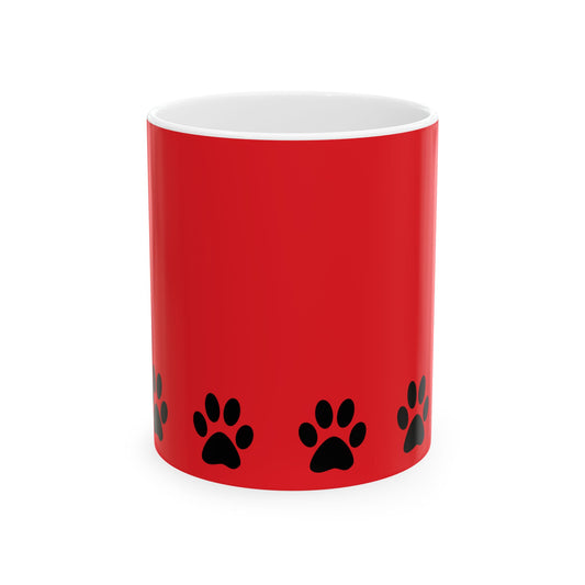 Paw Print Ceramic Mug - Ideal for Pet Lovers, Dog Owners, Animal Enthusiasts, Gift for Pet Birthdays, Cozy Coffee Moments, Kitchen Decor