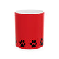 Paw Print Ceramic Mug - Ideal for Pet Lovers, Dog Owners, Animal Enthusiasts, Gift for Pet Birthdays, Cozy Coffee Moments, Kitchen Decor