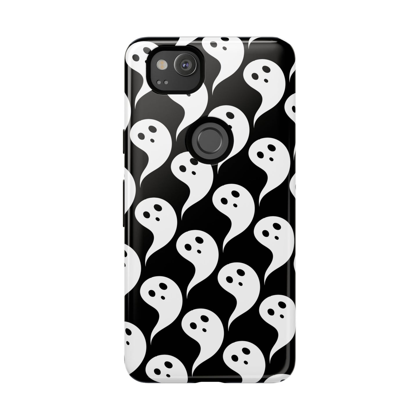 Ghost Pattern Phone Case, Cute Ghost Cell Phone Cover, Halloween Accessory, Spooky Gift, Black and White Phone Case