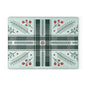 Festive Plaid & Holly Glass Cutting Board — Holiday Kitchen Decor