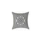 Boho Black & White Striped Mandala Pillow - Square Decorative Throw Cushion