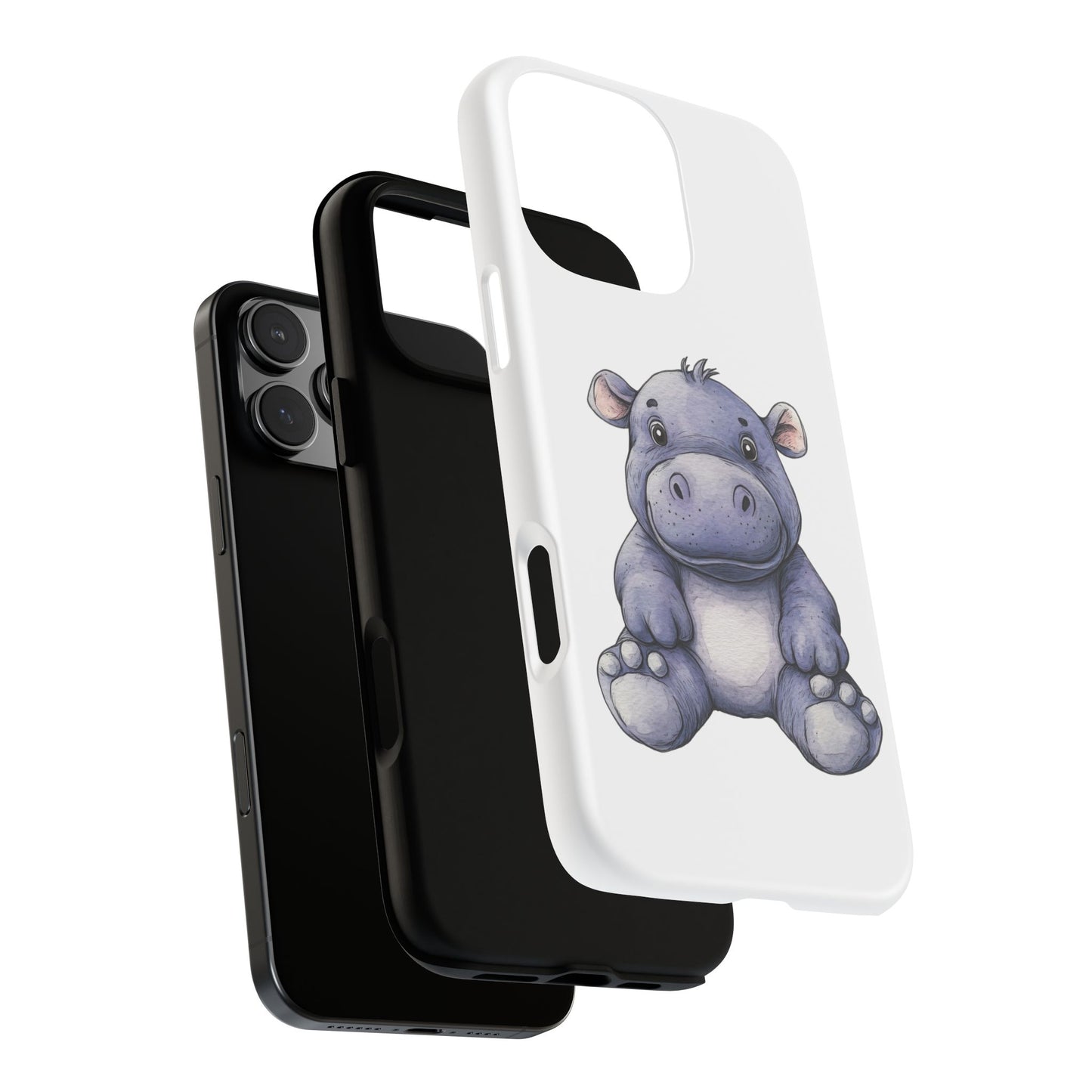 Cute Hippo Phone Case, Unique Tough Cases, Animal Lover Gift, Cute Animal Design, Baby Animal Phone Accessory
