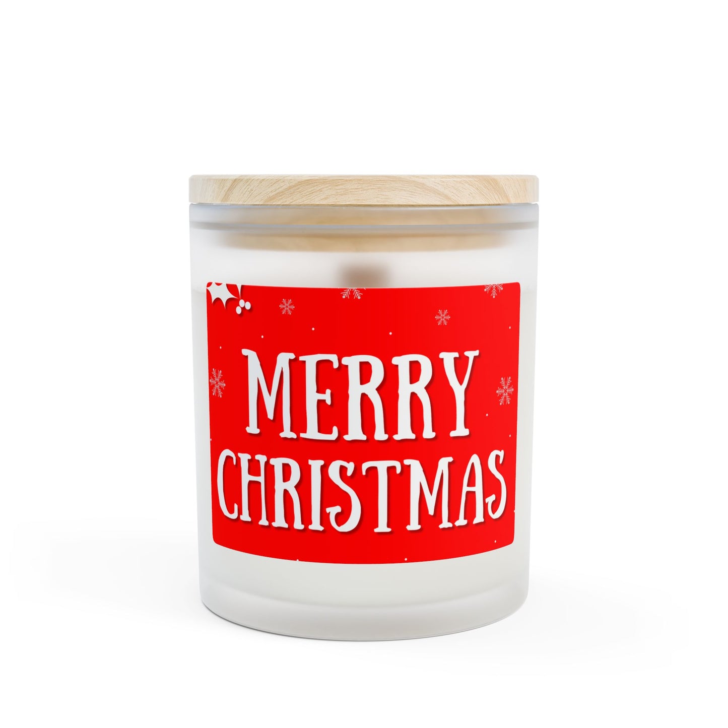 Merry Christmas Frosted Glass Candle, Holiday Home Decor, Gift for Her, Festive Candle, Christmas Decor, Relaxation Gift