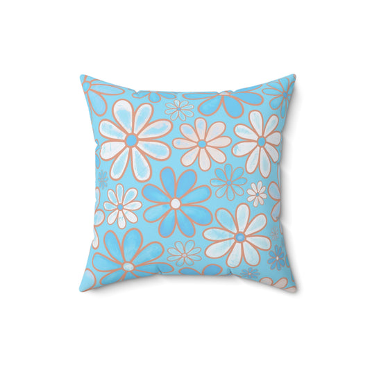 Floral Decorative Pillow, Flower Accent Cushion, Cozy Home Decor, Spring/Summer Vibes, Gift for Flower Lovers, Couch Pillow