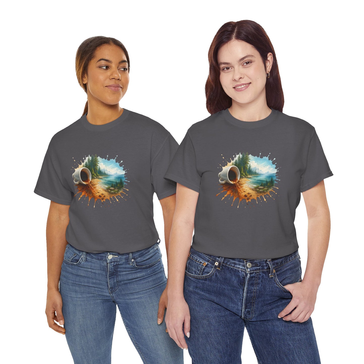 Nature-Inspired Unisex Heavy Cotton Tee, Casual Outfit, Gift for Nature Lovers, Camping Apparel, Outdoor Adventure Shirt