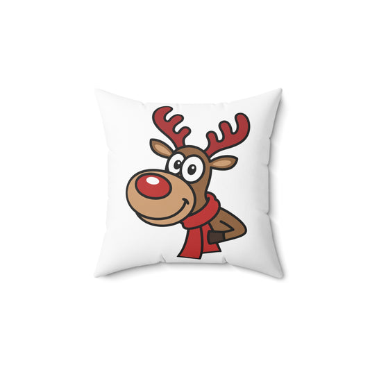 Reindeer Holiday Pillow, Christmas Decor, Cute Home Accents, Cozy Winter Cushion, Festive Throw Pillow