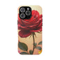 Floral Phone Case with Red Rose Design, Tough Phone Cover, Flower Print, Gift for Her, Stylish Accessory, Floral Aesthetic