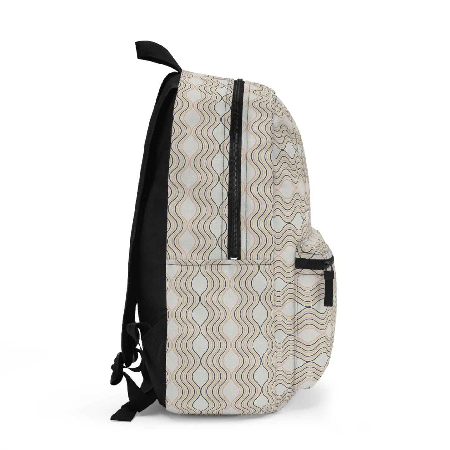 Stylish Wave Pattern Backpack for School, Travel, Gym, Eco-Friendly, Trendy Student Accessory