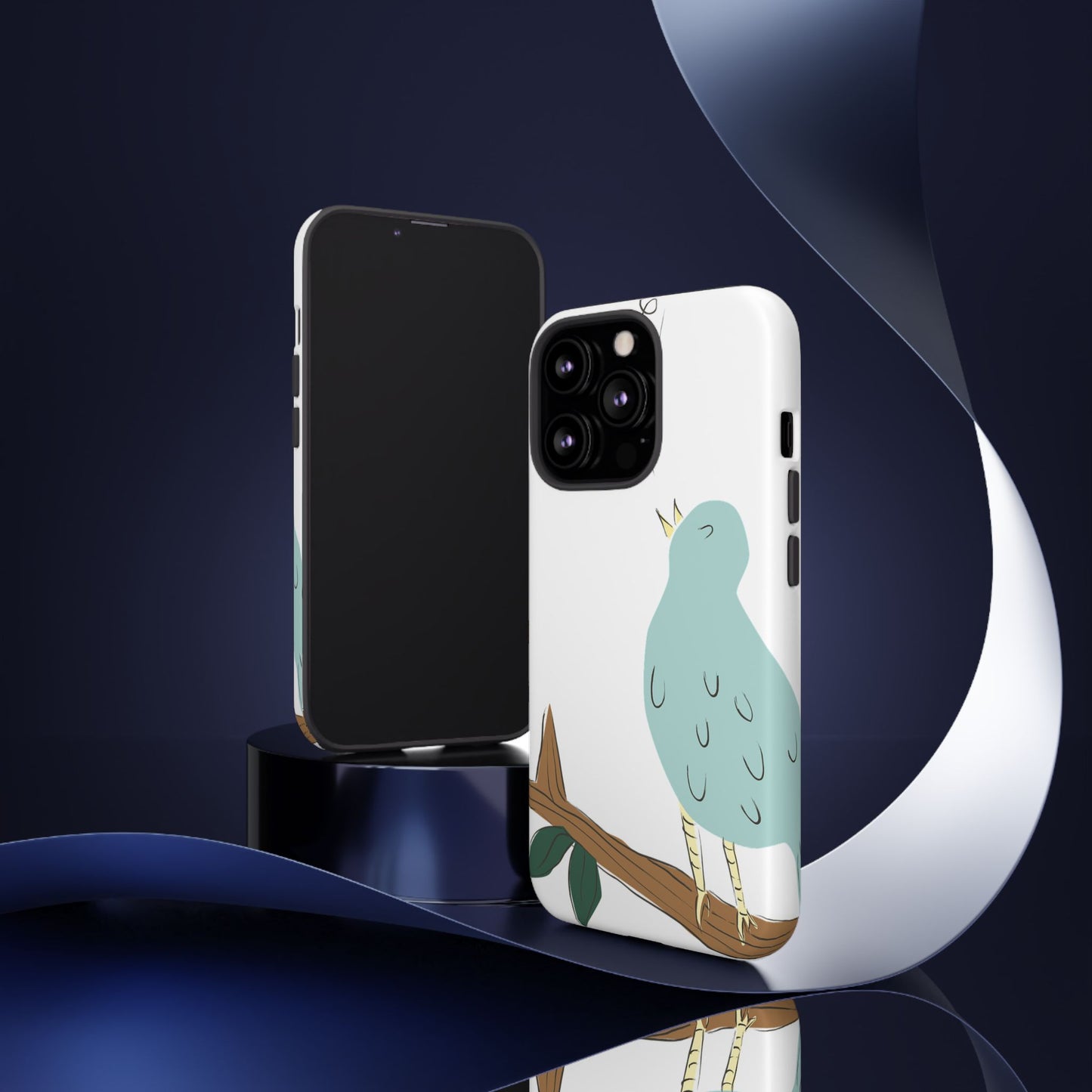 Birdsong Phone Case — Cute Blue Bird on Branch Protective Case