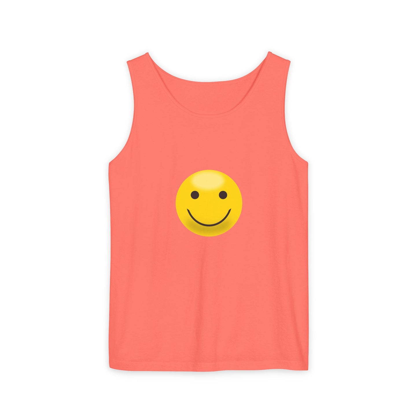 Smiley Face Tank Top, Summer Shirt, Casual Wear, Beach Outing, Gift for Friends, Positive Vibes Apparel
