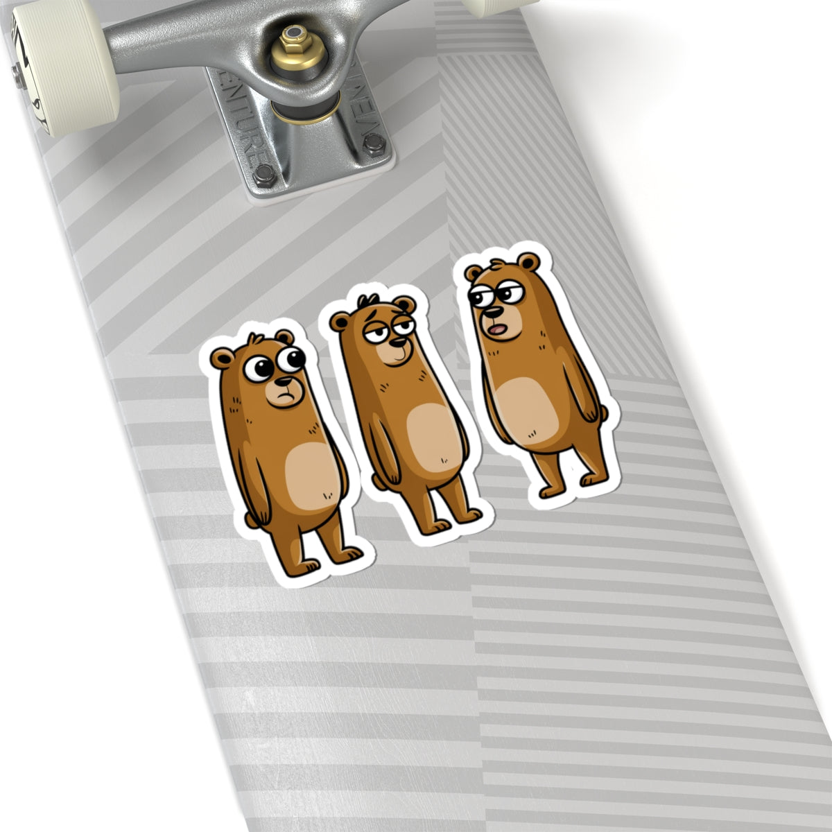 Funny Bear Kiss-Cut Stickers, Cartoon Animal Decor, Laptop Stickers, Cute Gifts for Animal Lovers, Playful Wall Art