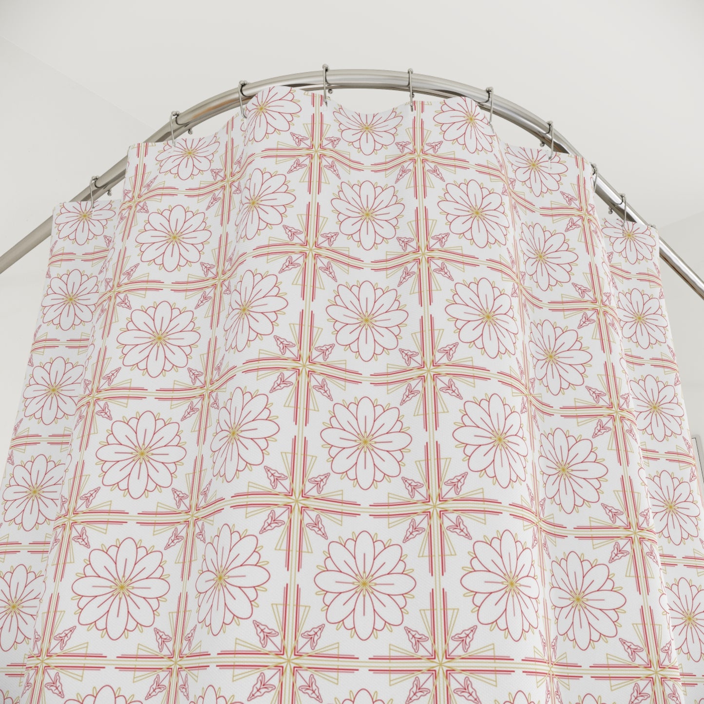 Elegant Floral Shower Curtain – Boho Bathroom Decor, Unique Gift for Home, Wedding Registry, Modern Rustic Style