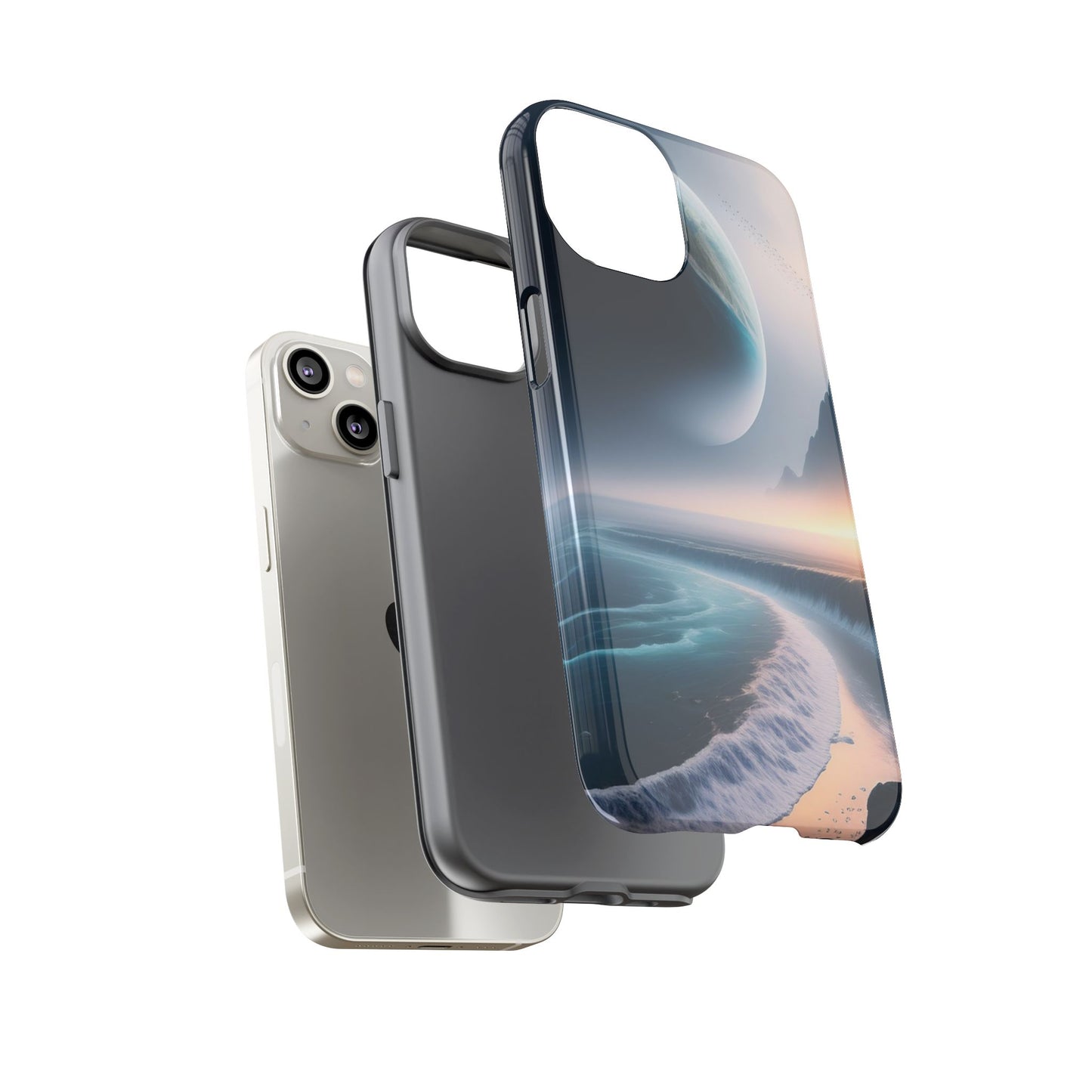 Galaxy Ocean Phone Case — Surreal Planet Beach Tough Case