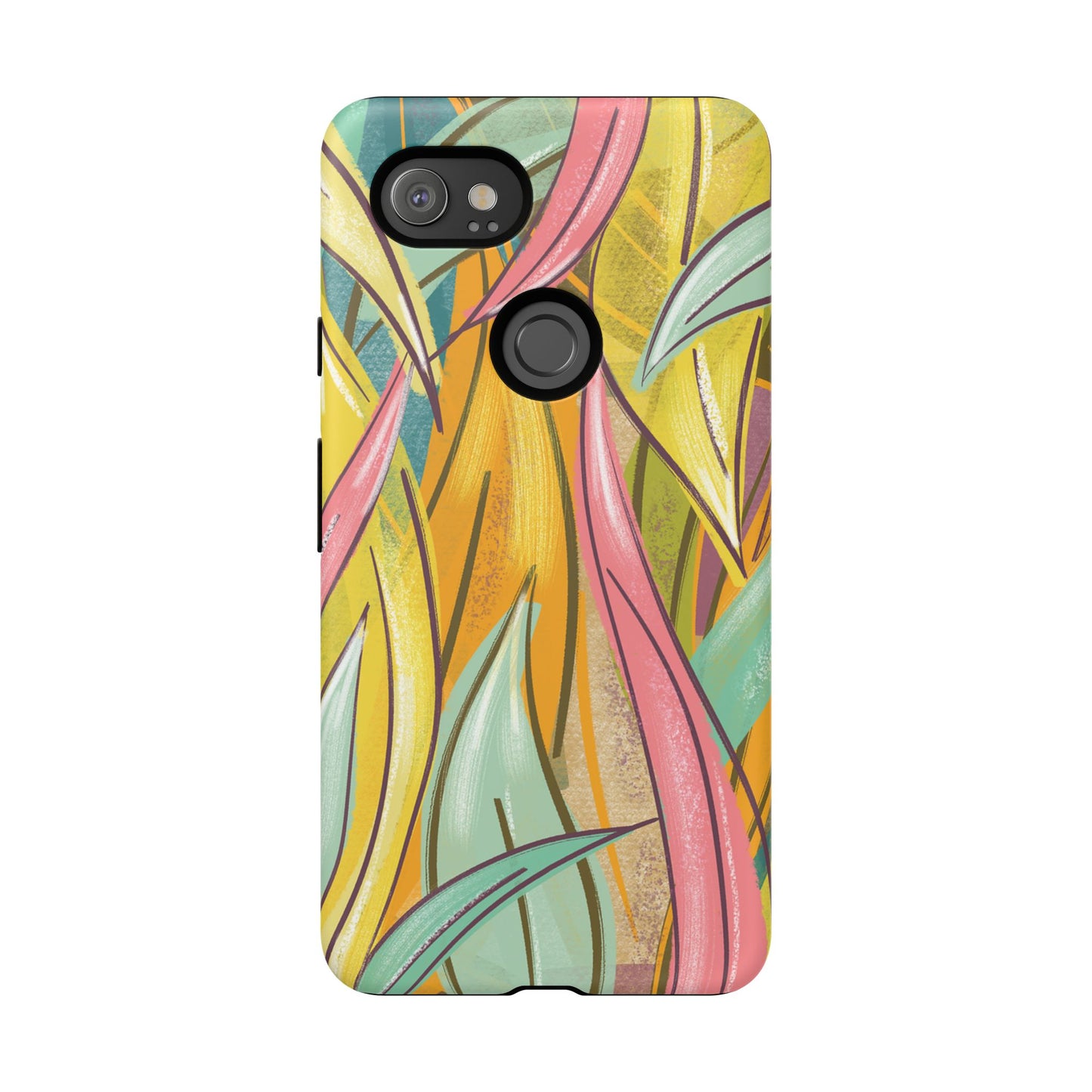 Vibrant Phone Case with Colorful Leaf Design, Tough Cases for Nature Lovers, Eco-Friendly Gift, Summer Vibes, Floral Phone Cover