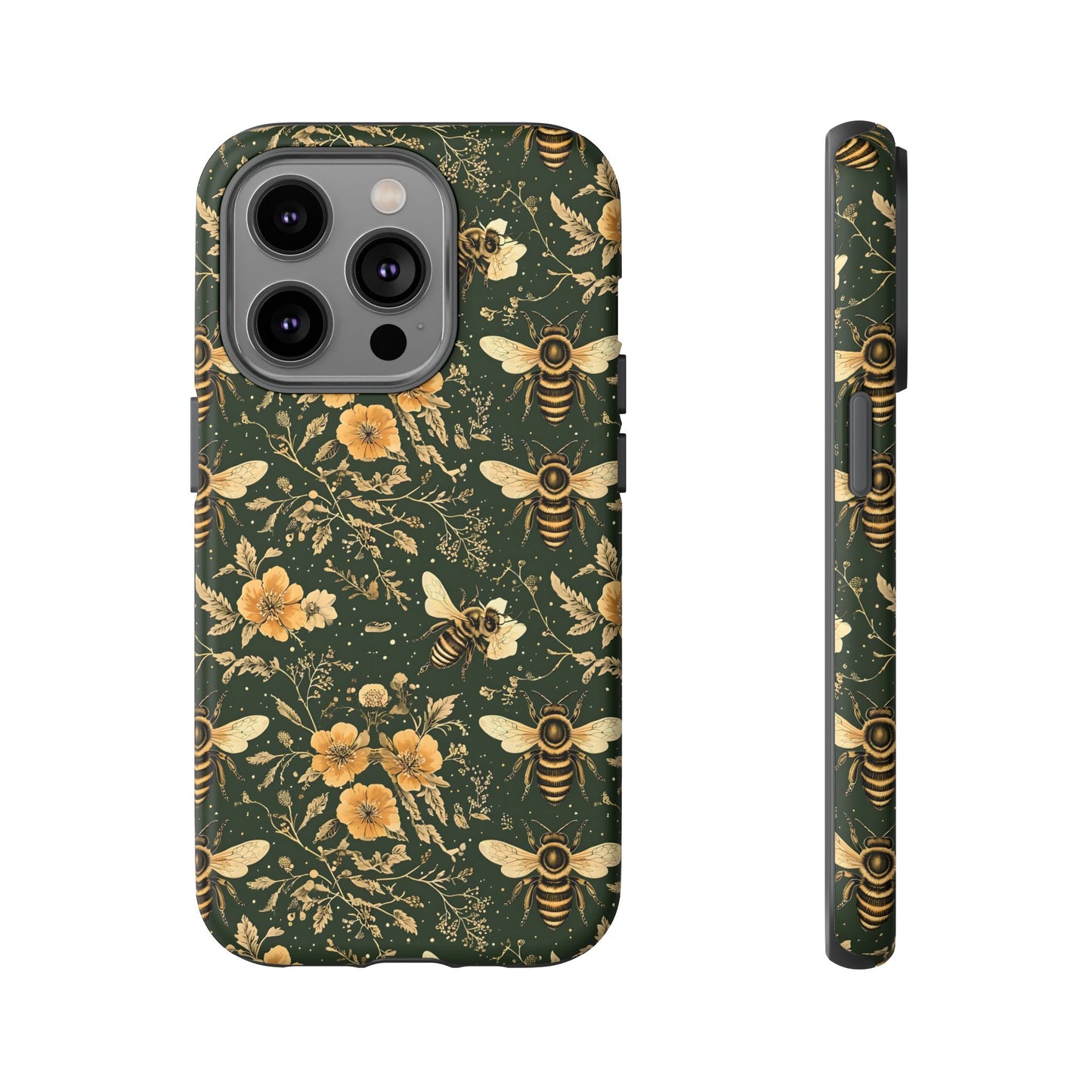 Nature-Inspired Phone Case, Tough Cases for Nature Lovers, Floral Bee Design, Eco-Friendly Gift, Summer Vibes, Trendy Phone Accessory,