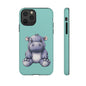 Cute Hippo Phone Case, Tough Phone Cover, Fun Animal Case, Gift for Kids, Cute Decor, Birthday Present