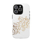 Elegant Floral Phone Case, Tough Cases, Gold Swirls, Stylish Protection, Trendy Gift, Chic Accessory