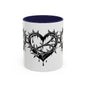 Gothic Heart Mug, Unique Art Coffee Cup for Gifting, Gothic Home Decor, Perfect for Friends, Gothic Style Drinkware