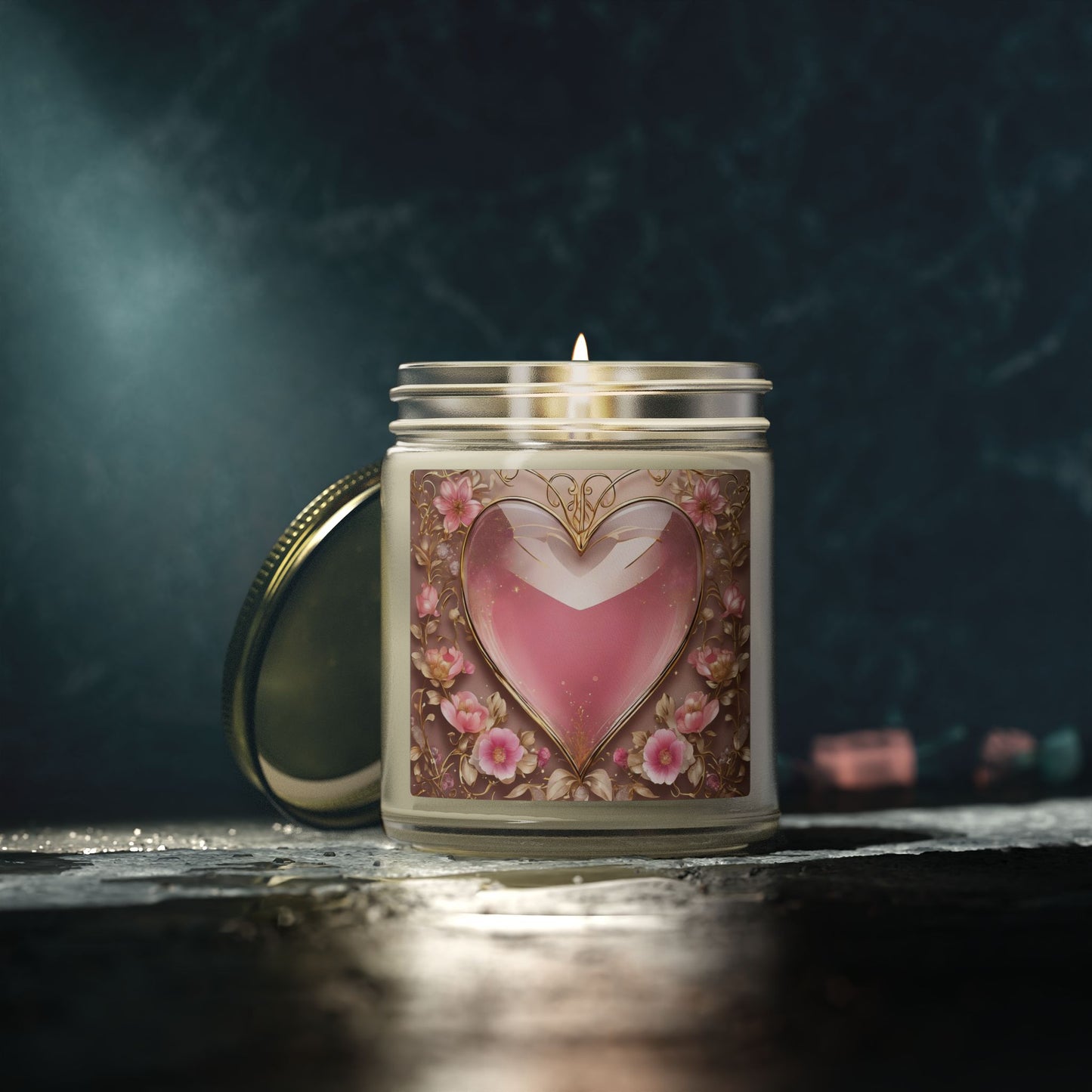 Coconut Apricot Heart Scented Candle (4oz/9oz)