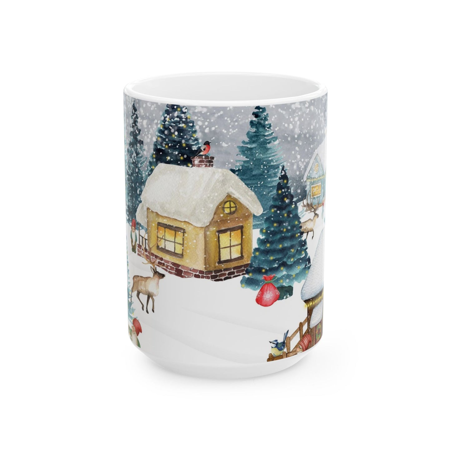 Winter Wonderland Ceramic Mug - Cozy Hot Chocolate Cup, Holiday Gift, Christmas Decor, Seasonal Kitchenware, Snowy Scene